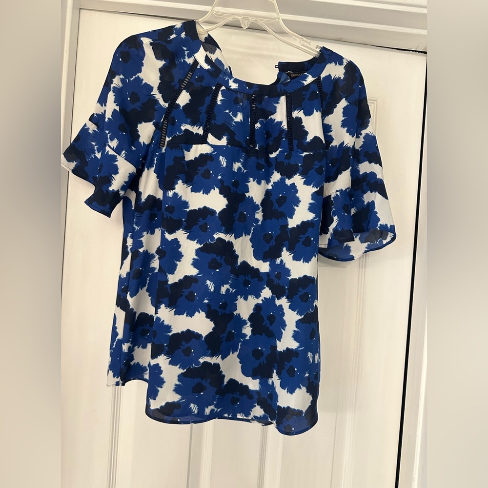 Banana Republic Blue Floral Blouse
